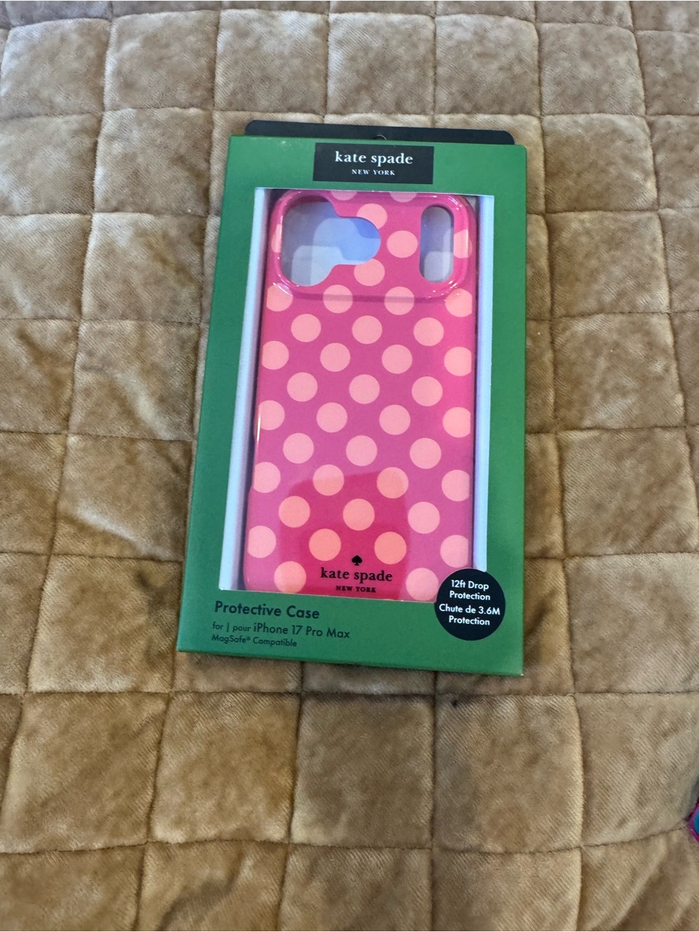 kate spade Pink with coral Polka Dot iPhone 17 pro max Case pretty & practical 💕